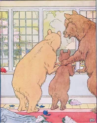 Heraus sprang Goldlöckchen und rannte weg